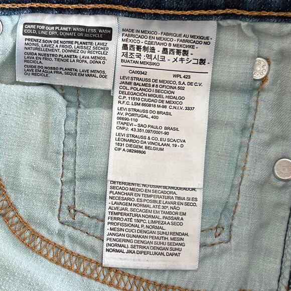 Levi's 513 High Waisted Slim Fit Denim Straight Jeans Men's Size 38 x 30 Blue - Picture 7 of 9